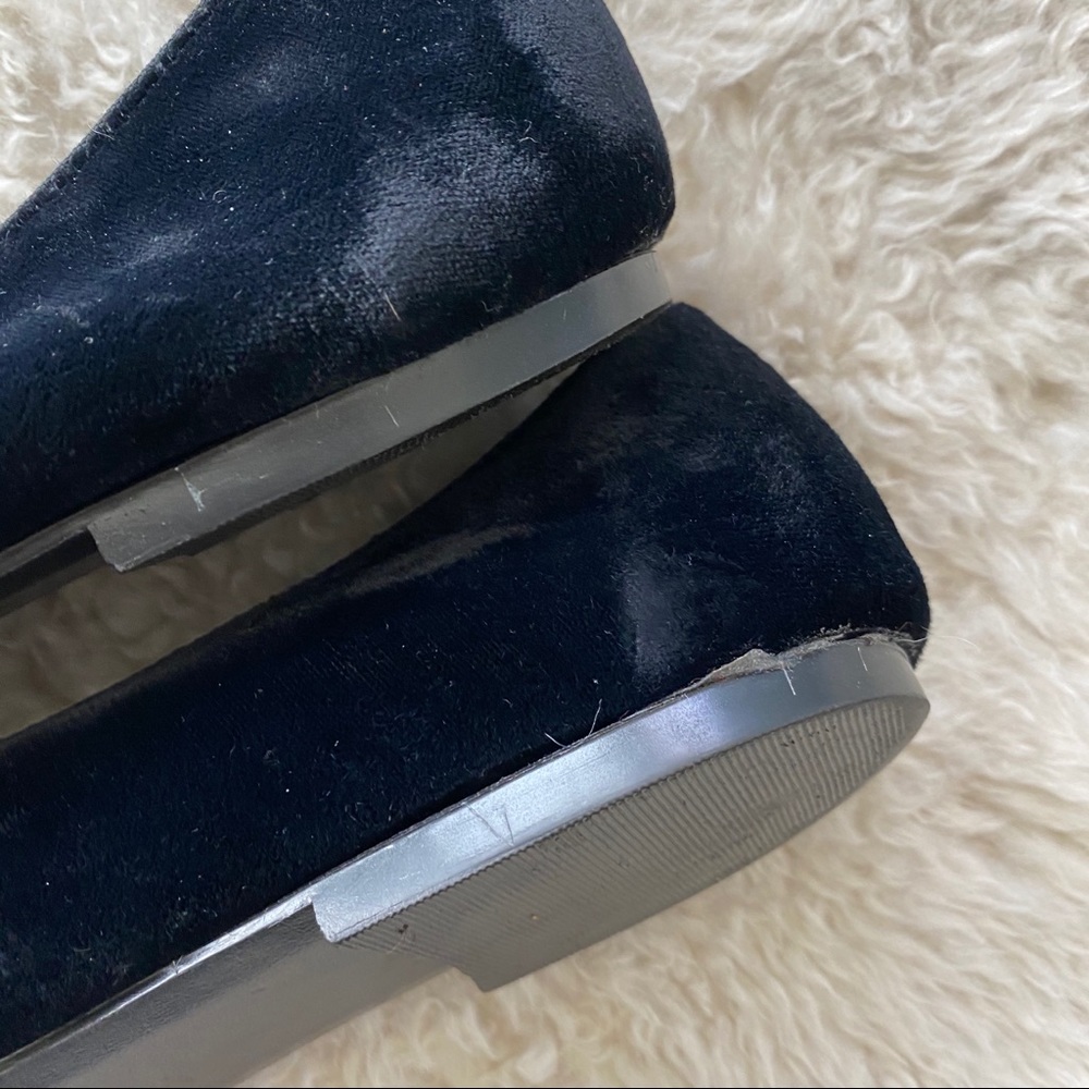 Vintage Beacon USA Christmas Tree & Gifts Embroidered Black Velvet Loafer Flats - Picture 5 of 11